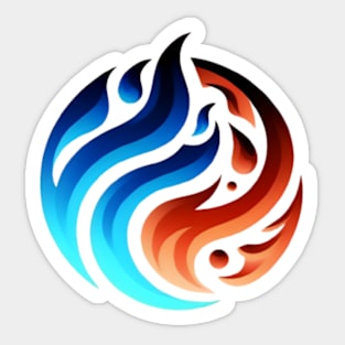 fire & water Sticker